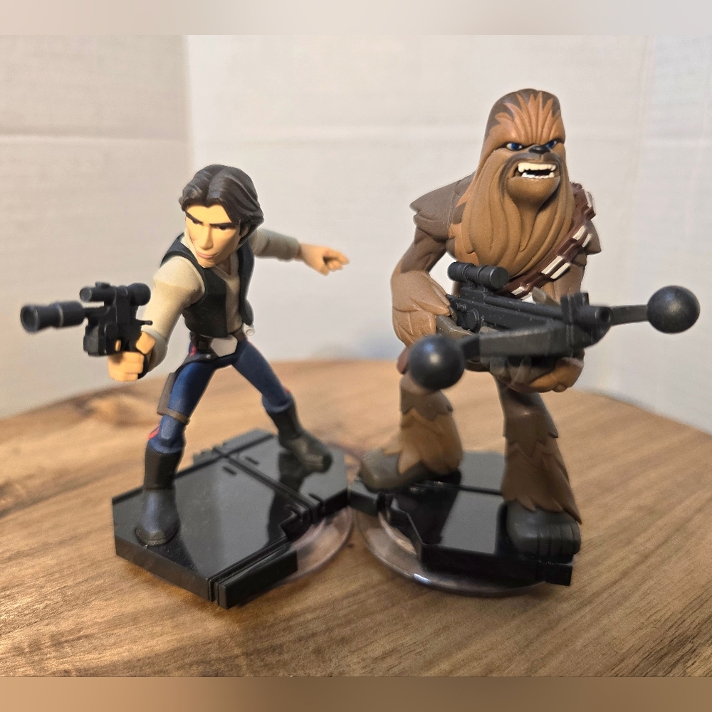 Star Wars Han Solo and Chewbacca Disney Infinity Game Figures 4" Toys To Life